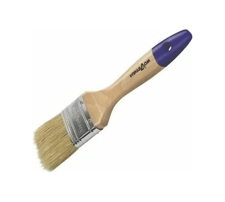 Плоская кисть Управдом 25 мм, светлая натуральная щетина, деревянная лакированная ручка 4100000562