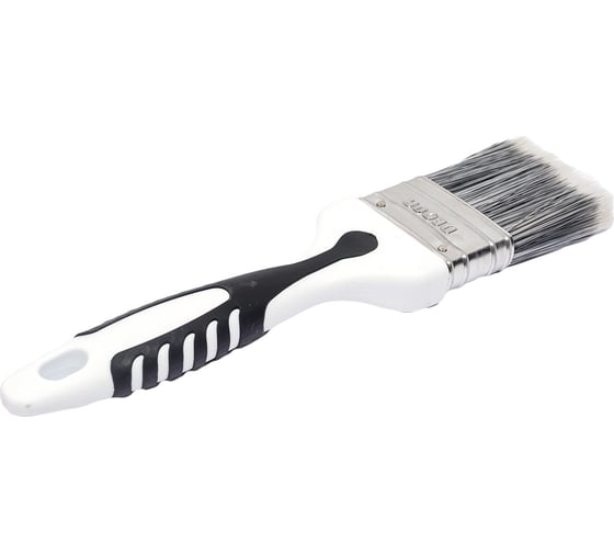 Кисть DECOR Black White PREMIUM универсальная, 50x15мм, серебристая щетина, 2К ручка 860-050 11606862