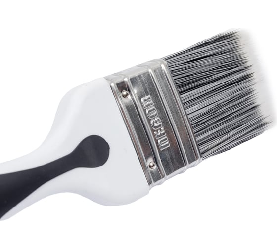 Кисть DECOR Black White PREMIUM универсальная, 50x15мм, серебристая щетина, 2К ручка 860-050 11606862