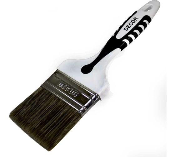 Кисть DECOR Black White для лака 25x15мм, темная щетина, 2К ручка 830-025 11607153 1