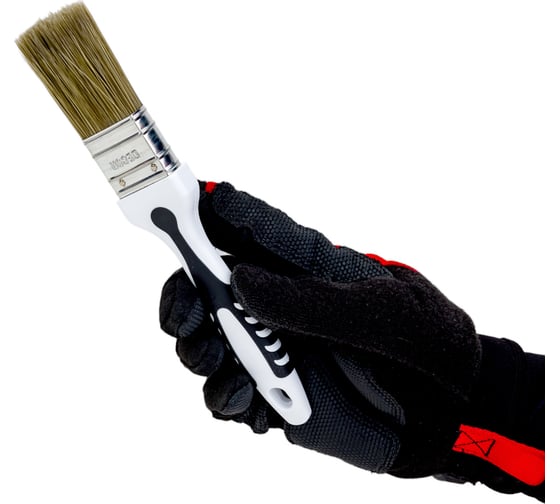 Кисть DECOR Black White для лака 35x15мм, темная щетина, 2К ручка 830-035 11607887