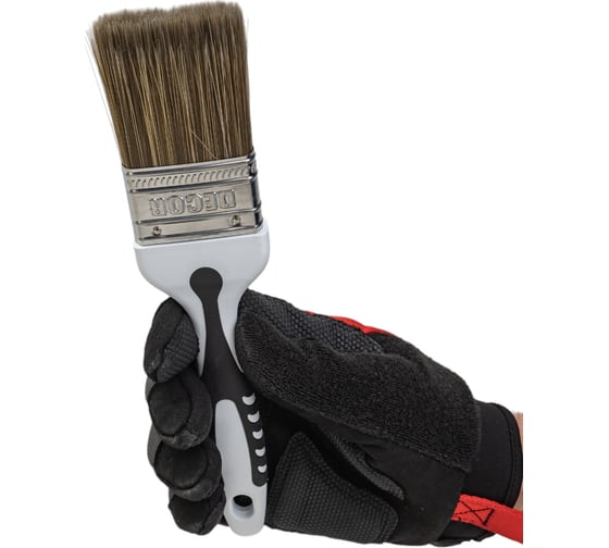 Кисть DECOR Black White для лака 50x15мм, темная щетина, 2К ручка 830-050 11607152