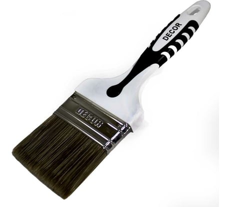 Кисть DECOR Black White для лака 75x15мм, темная щетина, 2К ручка 830-075 11607151