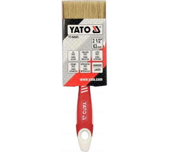 Флейцевая кисть YATO 63мм, тип английский, двухкомпонентная нескользящая ручка YT-54543