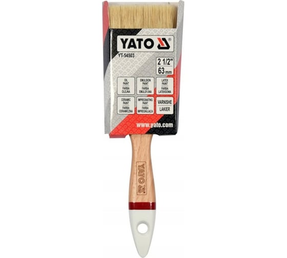 Флейцевая кисть YATO 63мм, тип английский, деревянная ручка YT-54503