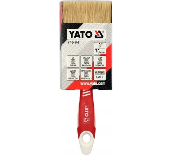 Флейцевая кисть YATO 76мм, тип английский, двухкомпонентная нескользящая ручка YT-54544