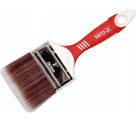 Флейцевая кисть YATO 76мм, акриловая щетина, двухкомпонентная нескользящая ручка YT-54554