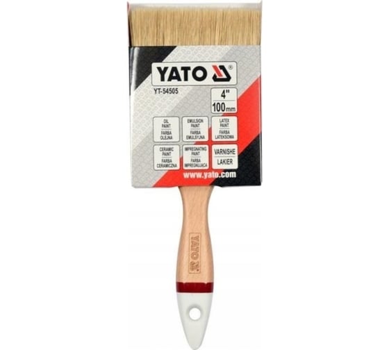 Флейцевая кисть YATO 100мм, тип английский, деревянная ручка YT-54505