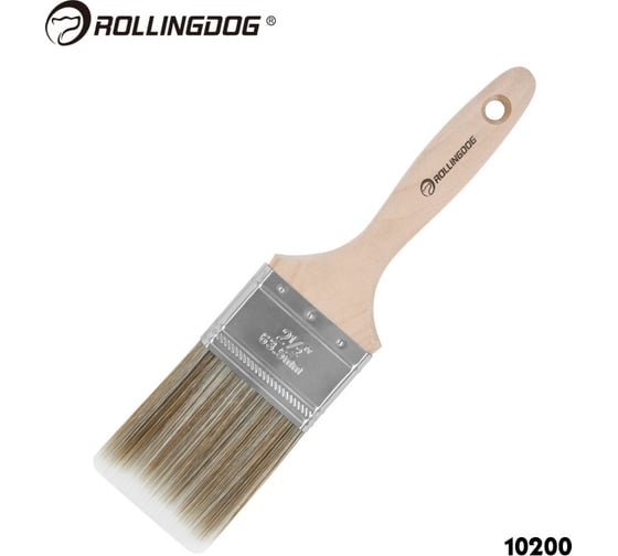 Малярная плоская кисть Rollingdog W1000 2,5, прямой срез, щетина 100 процентов синтетическая нить 10200