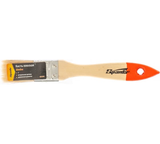 Плоская кисть Slimline 1 SPARTA натуральная щетина, деревянная ручка// 824205