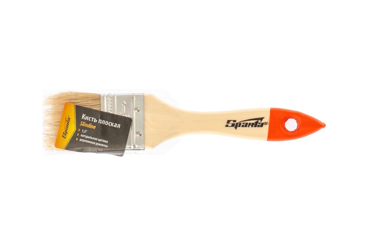 Плоская кисть Slimline 1,5 SPARTA натуральная щетина, деревянная ручка ...