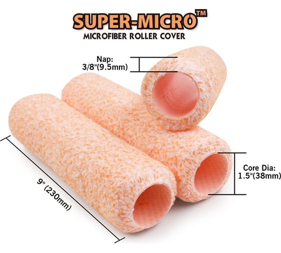 Малярный валик Rollingdog Super-Micro 230 мм, микрофибра, ворс 9,5 мм 00247