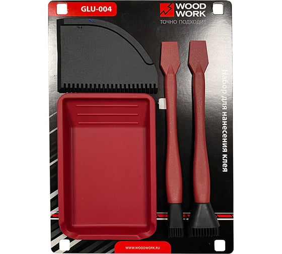 Набор для нанесения клея WOODWORK комплект из 4-х предметов GLU-004