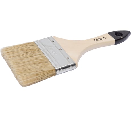 Плоская кисть 888 натуральная щетина 3'' - 75 мм * 14 мм Сказка 0126050