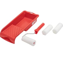 Малярный набор МЕЛОДИЯ ЦВЕТА ванночка 330x170 мм, валик 110 мм, поролон, 2 сменные шубки 556-1110+ванн(крас)
