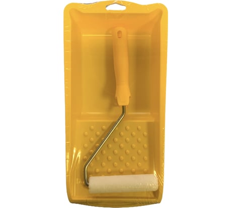 Малярный набор для эмалей МЕЛОДИЯ ЦВЕТА ванночка 330x170 мм,  валик 110 мм велюр 700-110-2+ванн(желт)