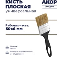 Кисть Акор плоская универсальная, ширина 50 мм, толщина 6 мм, Стандарт 110 06 050