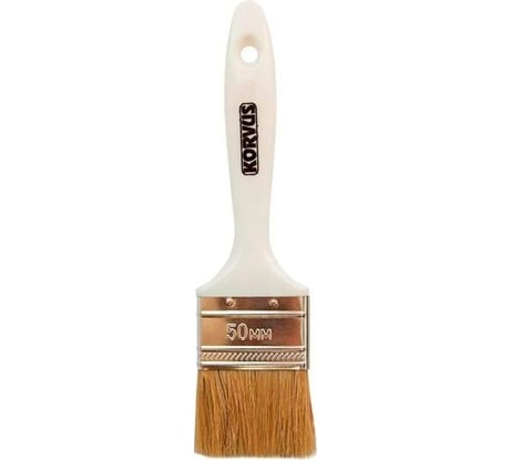 Плоская кисть Korvus хобби 0103420 натуральная щетина, пластиковая рукоятка, 50 мм Лк-00014236