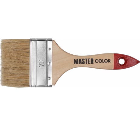 Флейцевая кисть, натуральная щетина, 55% топс, лакированная ручка, ширина 75мм МASTER COLOR 30-0015
