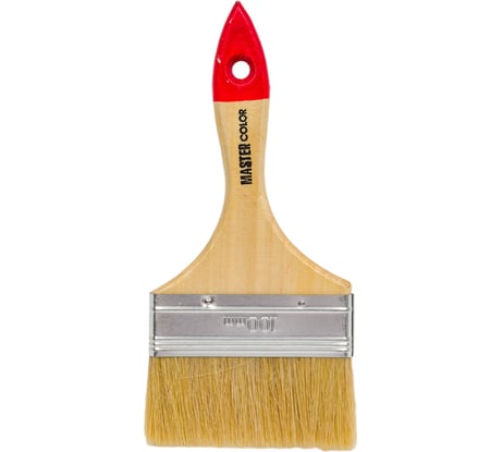 Флейцевая кисть, натуральная щетина, 55% топс, лакированная ручка, ширина 100мм МASTER COLOR 30-0016