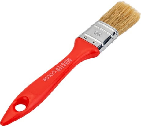 Флейцевая кисть, толщина 12мм, 70% ПБT / 30% светлая натуральная щетина, нержавеющий обжим, пластиковая ручка, ширина 30мм МASTER COLOR 30-0121