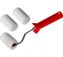 Малярный валик MosTek Мини Поролон 65 мм, d=16 мм, вспененный пенополиуретан, 2 шубки в комплекте, в сборе, бюгель 6 мм 8213065