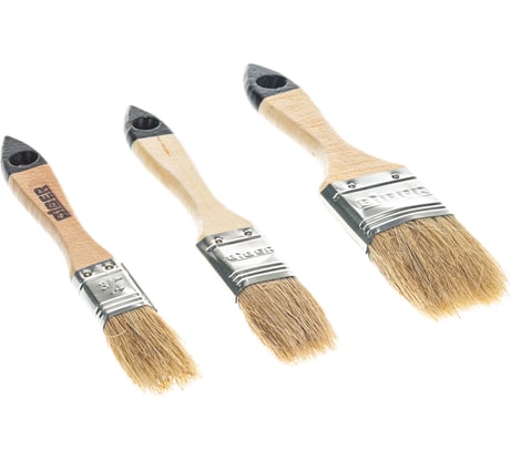 Набор кистей (флейцевые, 3шт., натуральная щетина) Biber 31401 тов-115034