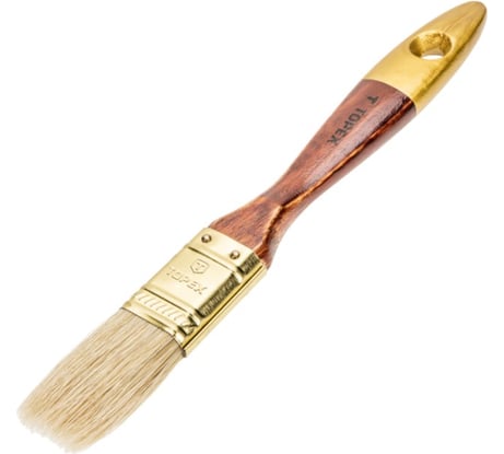Плоская кисть 1 дюйм (лакированная деревянная ручка, натуральная щетина, для масляных красок) TOPEX Профи 19b610