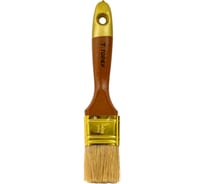Плоская кисть 1.5 дюйма (лакированная деревянная ручка, натуральная щетина, для масляных красок) TOPEX Профи 19b615