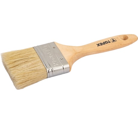 Плоская кисть 2,5 дюйма (деревянная ручка, для всех видов ЛКМ, универсал) TOPEX Профи 20B923