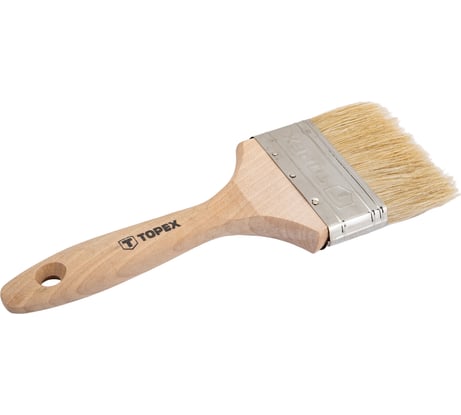 Плоская кисть с деревянной ручкой и сменной щетиной для всех видов ЛКМ 3" TOPEX Профи универсал 20B924