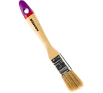 Плоская кисть с натуральной щетиной KRAFOR ЕВРО №1/25мм, деревянная ручка 004-0010 49211