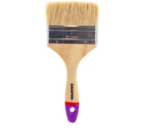 Плоская кисть с натуральной щетиной KRAFOR ЕВРО №4, деревянная ручка 100мм 004-0040 49216