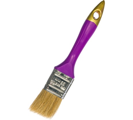 Плоская кисть с натуральной щетиной KRAFOR ПРОФИ №1.5/38мм, пластиковая ручка 005-0015 49218