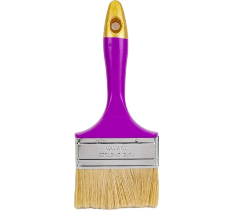 Плоская кисть с натуральной щетиной KRAFOR ПРОФИ №4/100мм, пластиковая ручка 005-0040 49222