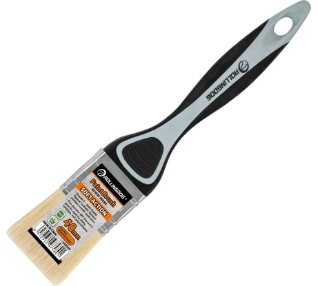 Кисть Rollingdog BX1000 малярная плоская 40 мм, прямой срез, щетина 100% синтетическая нить, мягкая 10599