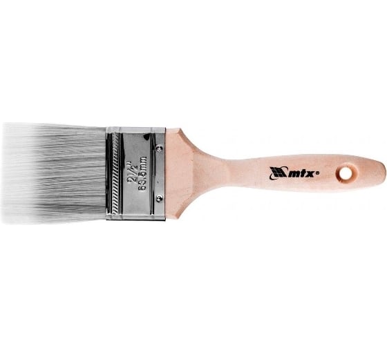 Плоская кисть Platinum 2.5", искусственная щетина, деревянная ручка MTX 83330 1