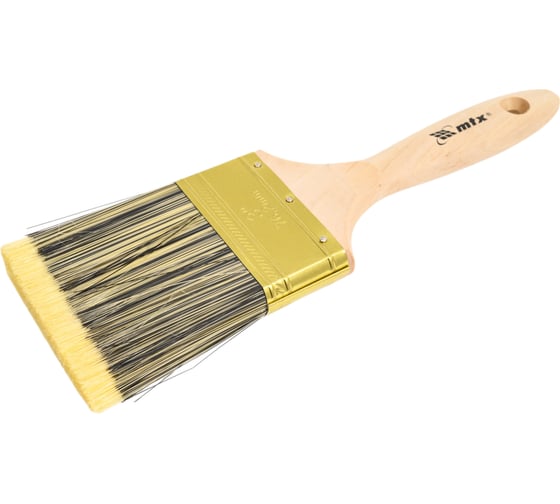 Плоская кисть Golden 3", искусственная щетина, деревянная ручка MTX 83226