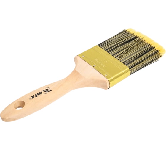 Плоская кисть Golden 3", искусственная щетина, деревянная ручка MTX 83226