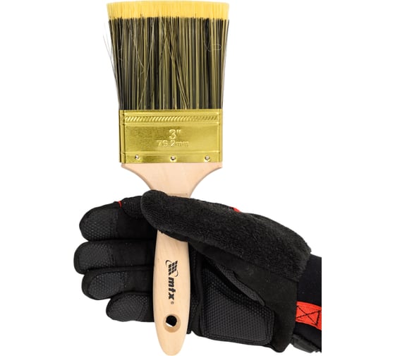 Плоская кисть Golden 3", искусственная щетина, деревянная ручка MTX 83226