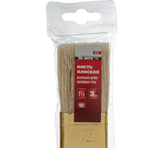 Плоская кисть "Профи" 1,5", натуральная щетина, пластмассовая ручка MTX 83161