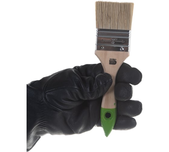 Плоская кисть, 50 мм натуральная щетина, деревянная ручка СИБРТЕХ 82263 .