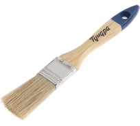 Кисть ТУНДРА плоская, натуральная щетина, деревянная рукоятка, 1, 25 мм 881502