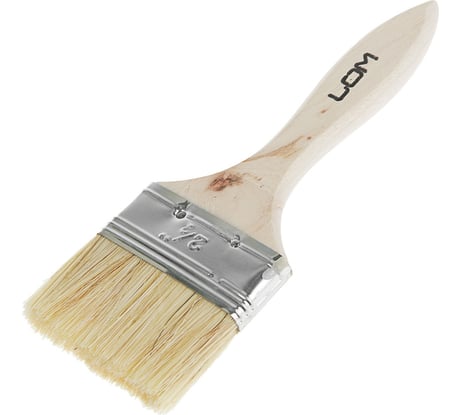 Кисть ЛОМ плоская, натуральная щетина, деревянная рукоятка, 2.5, 63 мм 1818220