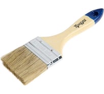 Кисть ТУНДРА плоская, натуральная щетина, деревянная рукоятка, 2.5, 63 мм 881505