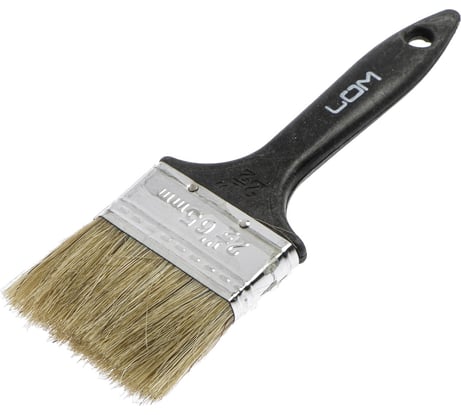 Кисть ЛОМ плоская, натуральная щетина, пластиковая рукоятка, 2.5, 63 мм 1818214