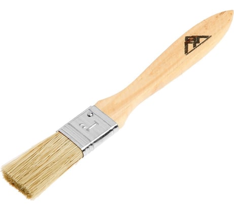 Кисть ЛОМ плоская, натуральная щетина, деревянная рукоятка, 1, 25 мм 1818217