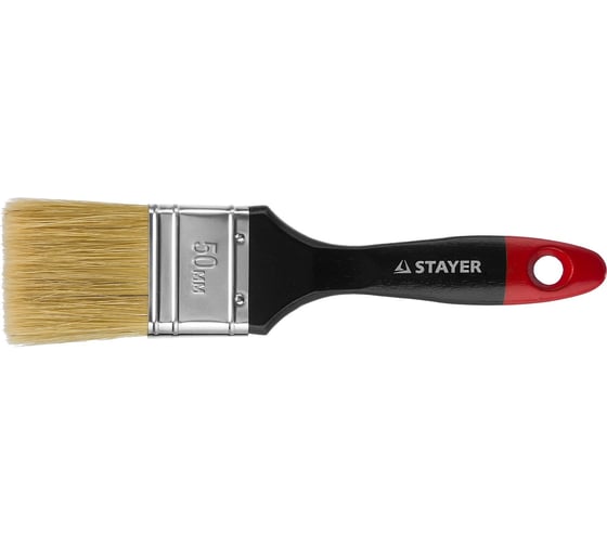 Плоская кисть STAYER Professional Universal светлая натуральная щетина, деревянная ручка, 50мм, 2" 0104-050