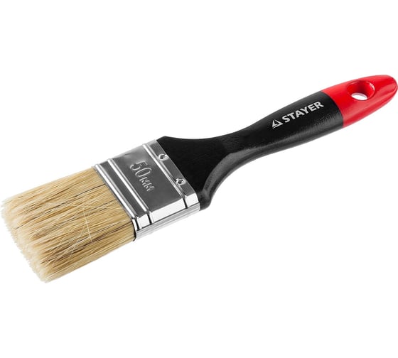 Плоская кисть STAYER Professional Universal светлая натуральная щетина, деревянная ручка, 50мм, 2" 0104-050