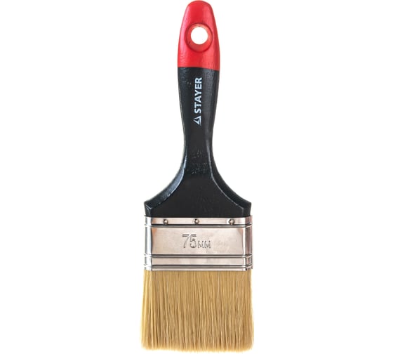 Плоская кисть STAYER Professional Universal светлая натуральная щетина, деревянная ручка, 75мм, 3" 0104-075